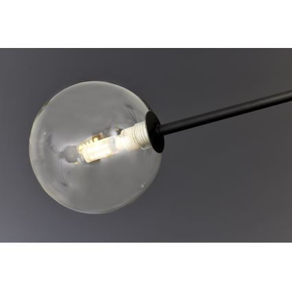 Jupiter 1996 - Pendelkrona MOKA 4xGU10/10W/230V + 4xG9/10W/230V svart/genomskinlig