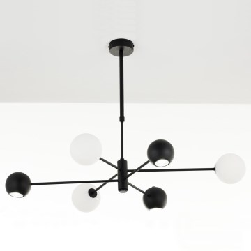 Jupiter 1997 - Pendelkrona MOKA 3xGU10/10W/230V + 3xG9/10W/230V svart/vit