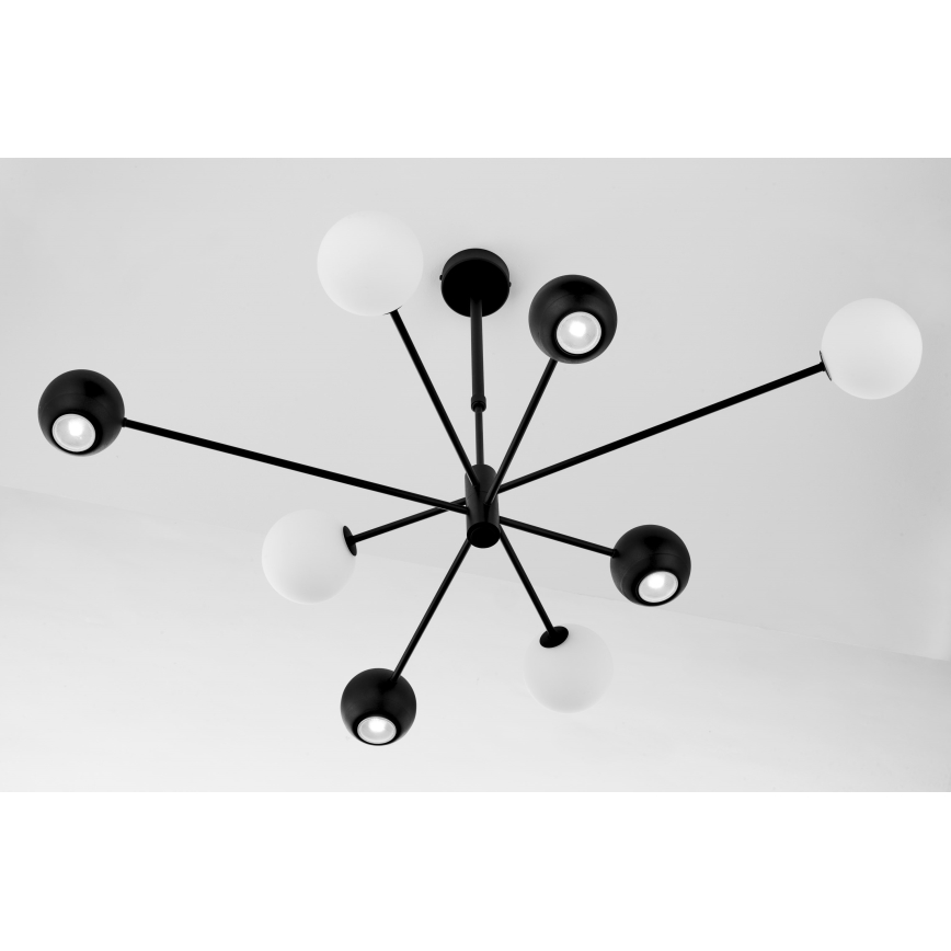 Jupiter 1998 - Pendelkrona MOKA 4xGU10/10W/230V + 4xG9/10W/230V svart/vit