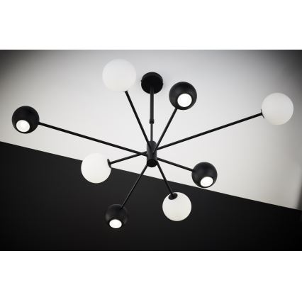 Jupiter 1998 - Pendelkrona MOKA 4xGU10/10W/230V + 4xG9/10W/230V svart/vit