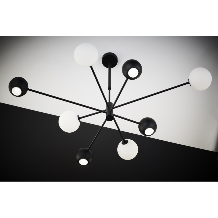 Jupiter 1998 - Pendelkrona MOKA 4xGU10/10W/230V + 4xG9/10W/230V svart/vit