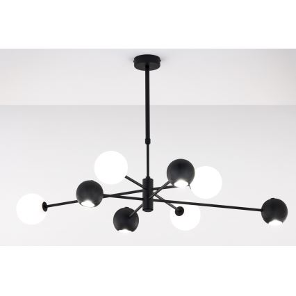 Jupiter 1998 - Pendelkrona MOKA 4xGU10/10W/230V + 4xG9/10W/230V svart/vit