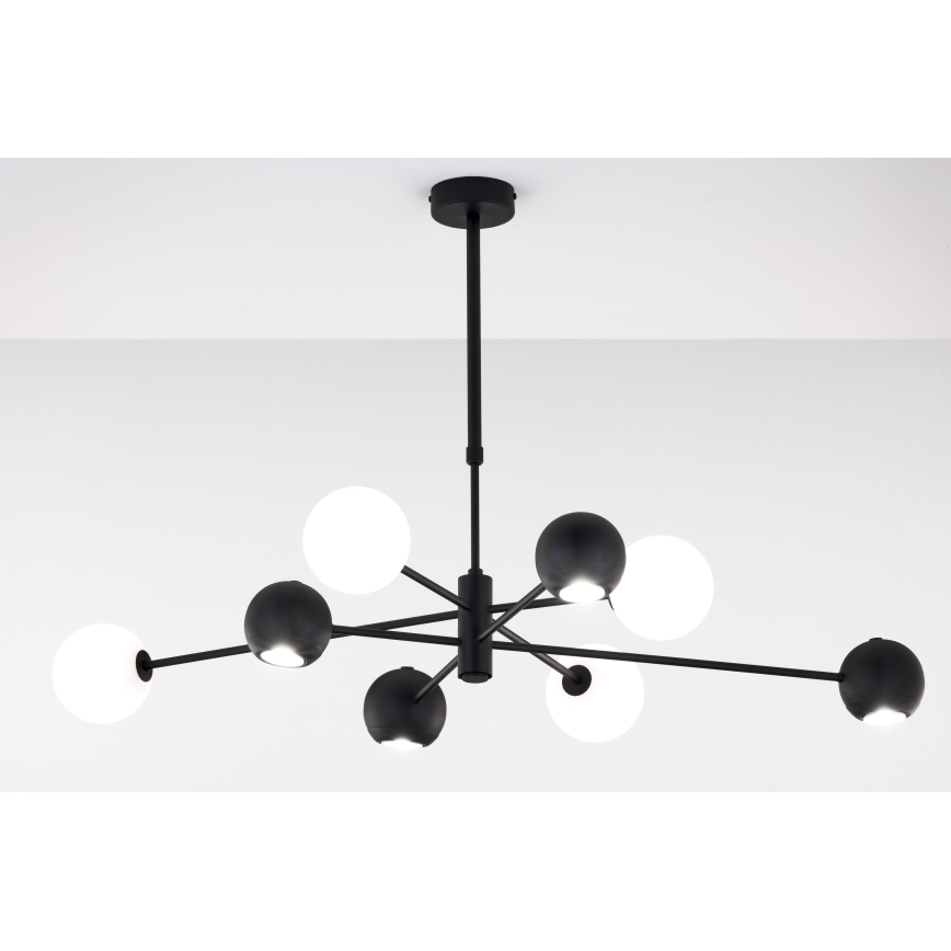 Jupiter 1998 - Pendelkrona MOKA 4xGU10/10W/230V + 4xG9/10W/230V svart/vit