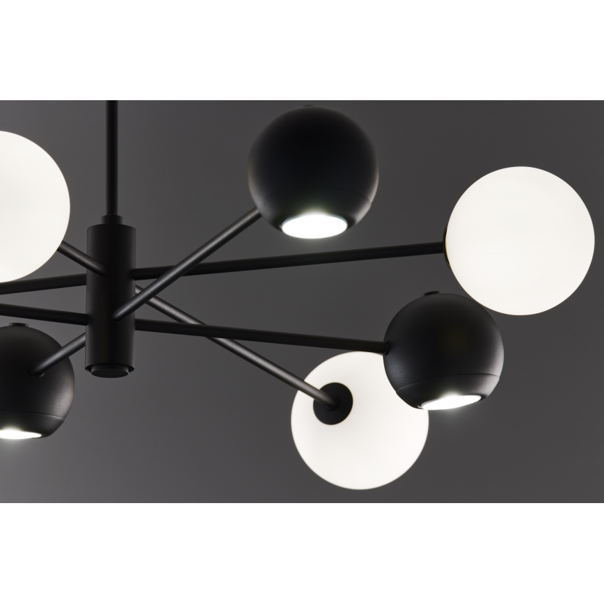 Jupiter 1998 - Pendelkrona MOKA 4xGU10/10W/230V + 4xG9/10W/230V svart/vit
