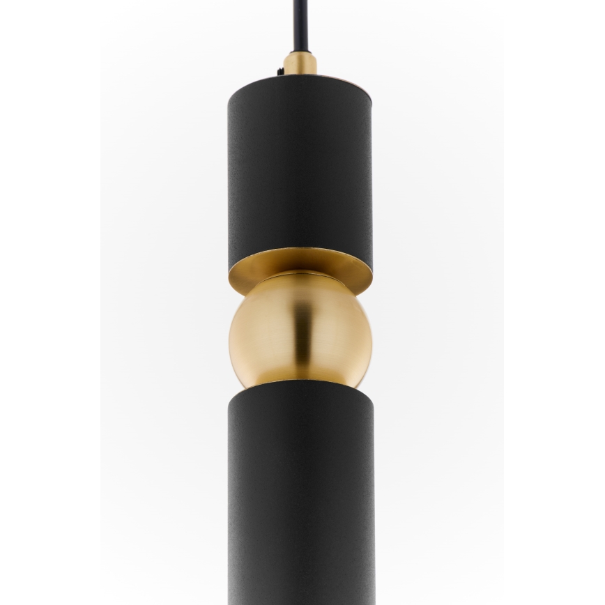 Jupiter 2003 - Ljuskrona med textilsladd ALAS 1xGU10/10W/230V svart/guld