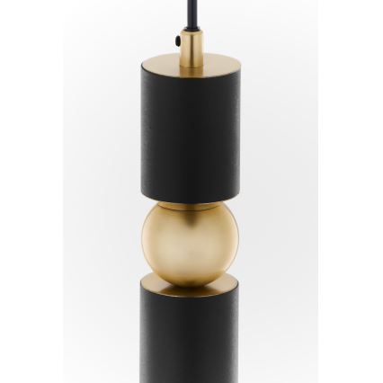 Jupiter 2003 - Ljuskrona med textilsladd ALAS 1xGU10/10W/230V svart/guld