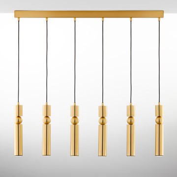 Jupiter 2011 - Ljuskrona med textilsladd ALAS 6xGU10/10W/230V guld