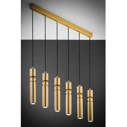 Jupiter 2011 - Ljuskrona med textilsladd ALAS 6xGU10/10W/230V guld