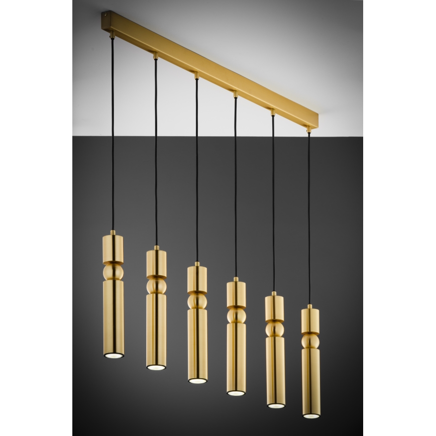 Jupiter 2011 - Ljuskrona med textilsladd ALAS 6xGU10/10W/230V guld