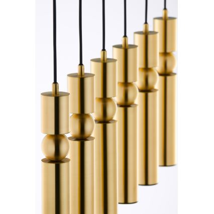 Jupiter 2011 - Ljuskrona med textilsladd ALAS 6xGU10/10W/230V guld