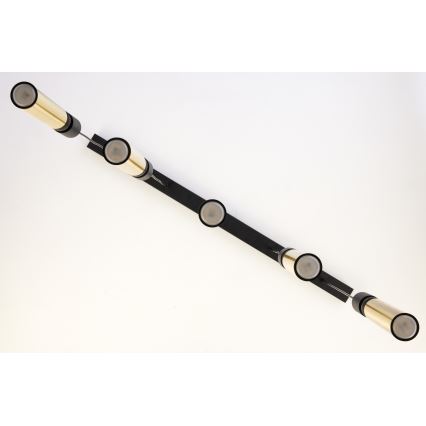 Jupiter 2012 - Ljuskrona med textilsladd ALAS 5xGU10/10W/230V svart/guld