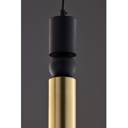 Jupiter 2012 - Ljuskrona med textilsladd ALAS 5xGU10/10W/230V svart/guld