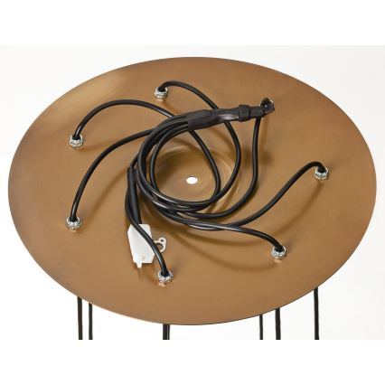 Jupiter 2012 - Ljuskrona med textilsladd ALAS 5xGU10/10W/230V svart/guld