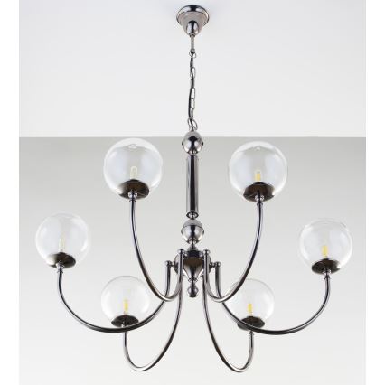 Jupiter 2022 - Ljuskrona på kedja BRILLANTE 6xG9/10W/230V skinande krom