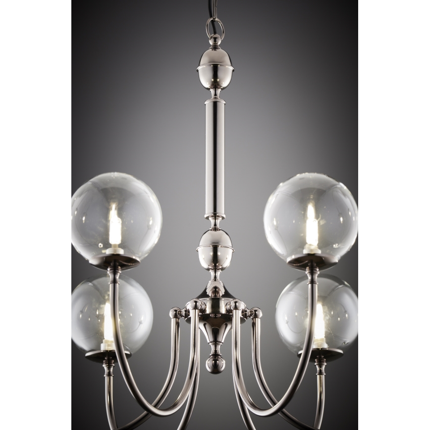 Jupiter 2022 - Ljuskrona på kedja BRILLANTE 6xG9/10W/230V skinande krom