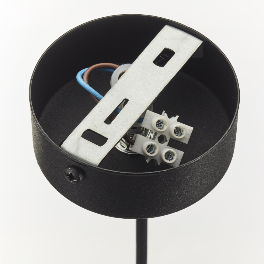 Jupiter 2023 - Ljuskrona med textilsladd ZAFRA 1xG9/10W/230V svart/guld/genomskinlig