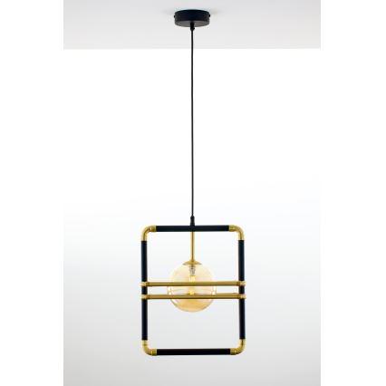 Jupiter 2025 - Ljuskrona med textilsladd FIORI 1xG9/10W/230V svart/guld/beige