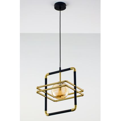 Jupiter 2025 - Ljuskrona med textilsladd FIORI 1xG9/10W/230V svart/guld/beige