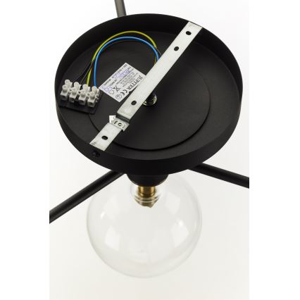 Jupiter 2034 - Ytmonterad ljuskrona FIGARO 4xG9/10W/230V svart/guld/beige/genomskinlig