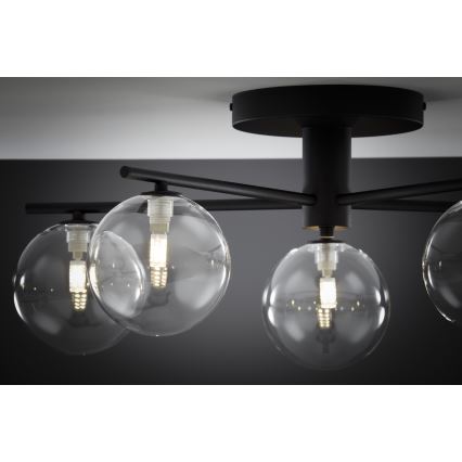 Jupiter 2046 - Ytmonterad ljuskrona PRATO 5xG9/10W/230V svart/genomskinlig