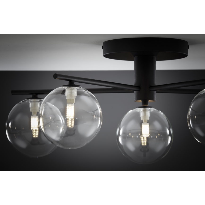 Jupiter 2046 - Ytmonterad ljuskrona PRATO 5xG9/10W/230V svart/genomskinlig