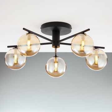 Jupiter 2047 - Ytmonterad ljuskrona PRATO 5xG9/10W/230V svart/beige