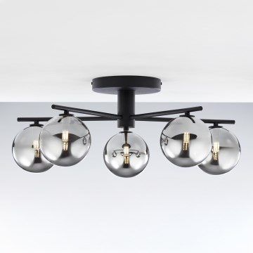 Jupiter 2048 - Ytmonterad taklampa PRATO 5xG9/14W/230V svart/rökgrå