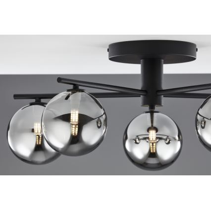 Jupiter 2048 - Ytmonterad taklampa PRATO 5xG9/14W/230V svart/rökgrå