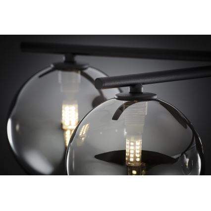 Jupiter 2048 - Ytmonterad taklampa PRATO 5xG9/14W/230V svart/rökgrå