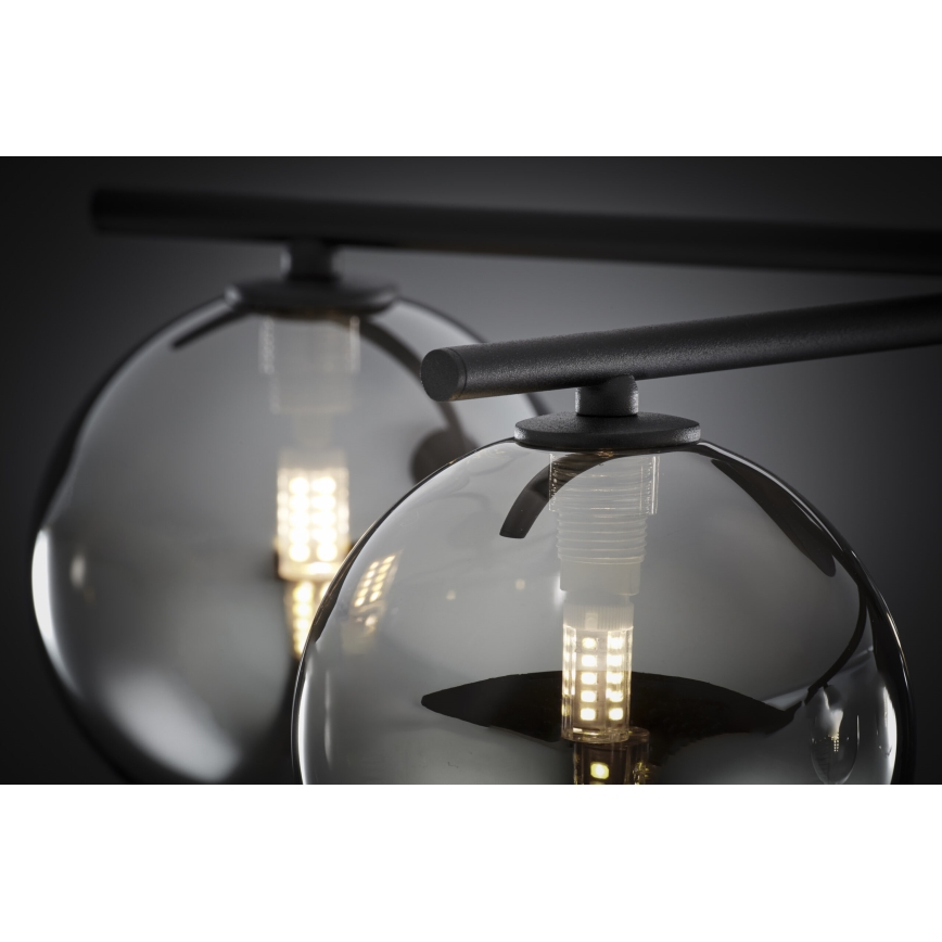 Jupiter 2048 - Ytmonterad taklampa PRATO 5xG9/14W/230V svart/rökgrå
