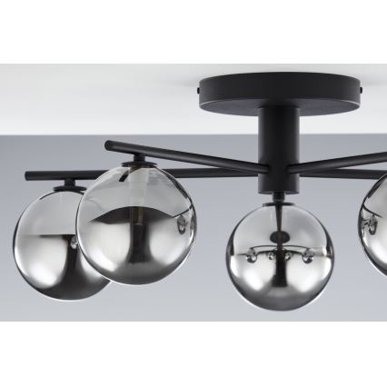 Jupiter 2048 - Ytmonterad taklampa PRATO 5xG9/14W/230V svart/rökgrå