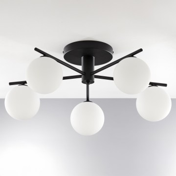 Jupiter 2049 - Ytmonterad taklampa PRATO 5xG9/14W/230V svart/vit