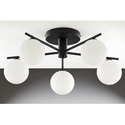Jupiter 2049 - Ytmonterad taklampa PRATO 5xG9/14W/230V svart/vit