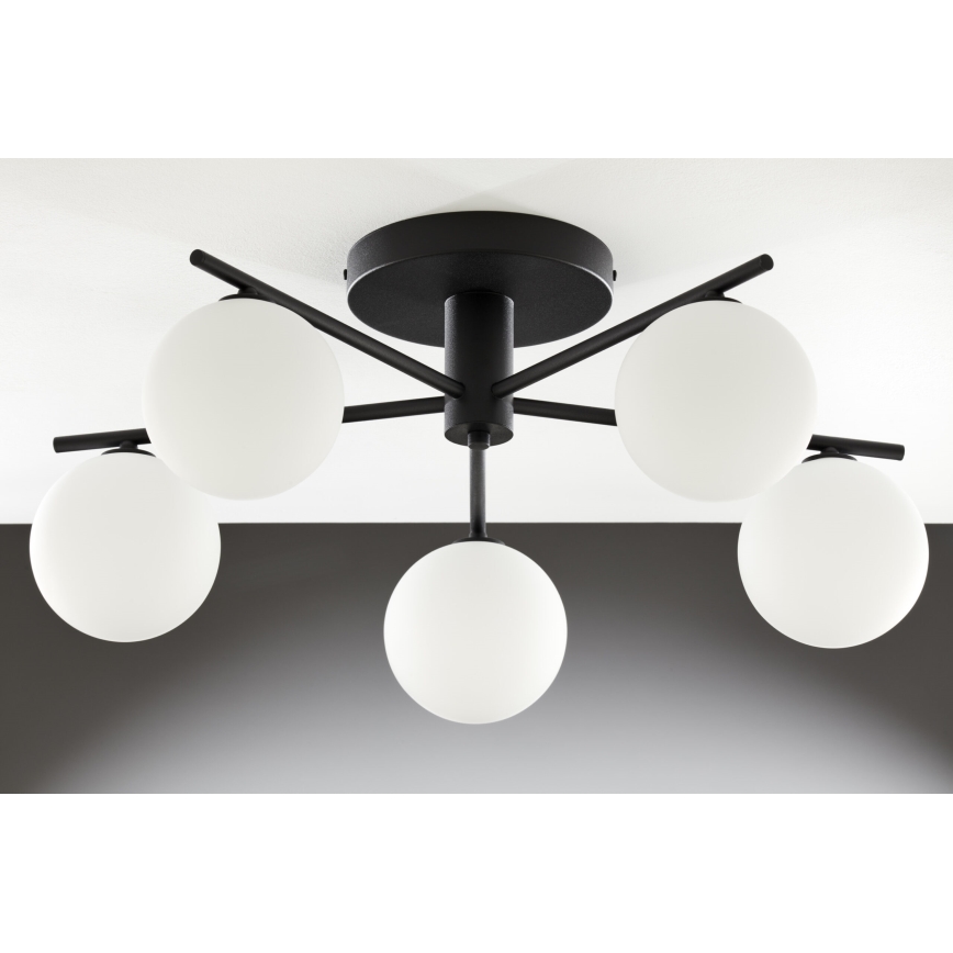Jupiter 2049 - Ytmonterad taklampa PRATO 5xG9/14W/230V svart/vit