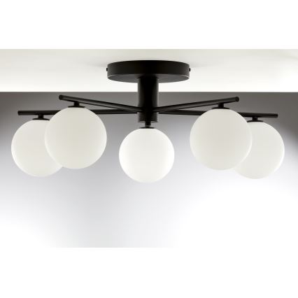 Jupiter 2049 - Ytmonterad taklampa PRATO 5xG9/14W/230V svart/vit