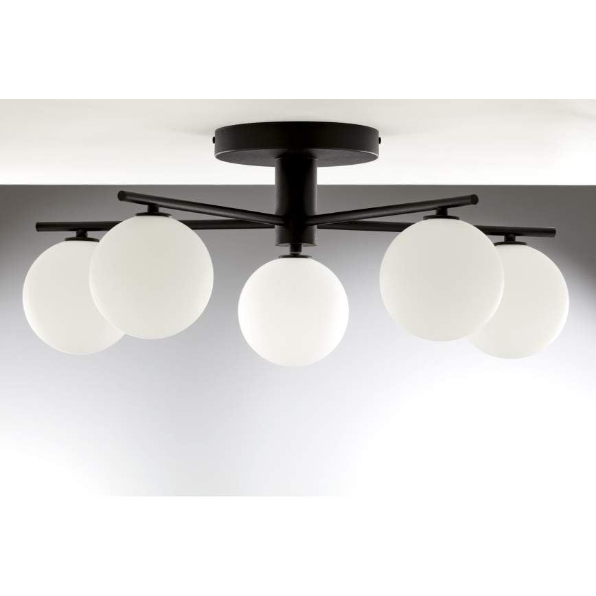 Jupiter 2049 - Ytmonterad taklampa PRATO 5xG9/14W/230V svart/vit