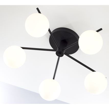 Jupiter 2049 - Ytmonterad taklampa PRATO 5xG9/14W/230V svart/vit