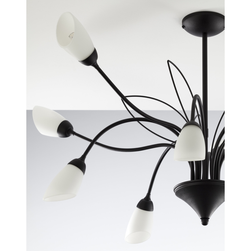 Jupiter 2056 - Taklampa på stång GLORIOSA 10xG9/14W/230V svart