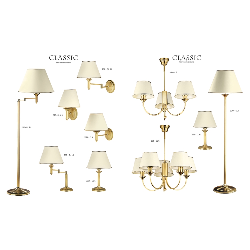 Jupiter 207-CL P L - Golvlampa CLASSIC 1xE27/60W/230V