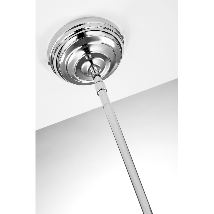 Jupiter 2071 - Takpendel med stång PLATINO 1xE27/15W/230V grön/blank krom