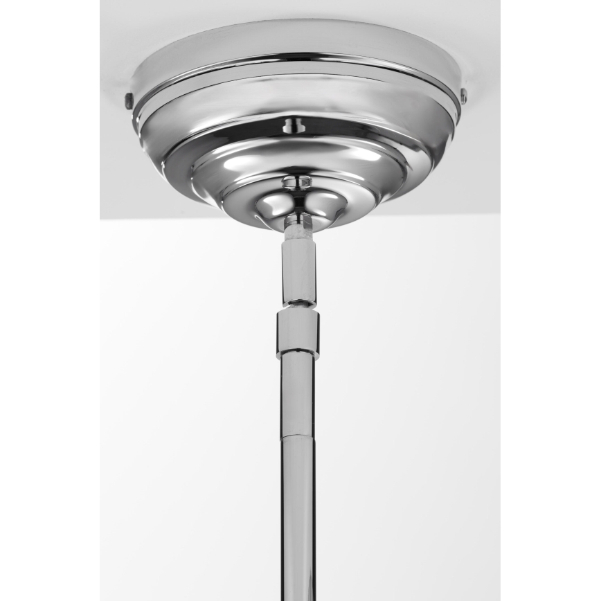 Jupiter 2071 - Takpendel med stång PLATINO 1xE27/15W/230V grön/blank krom