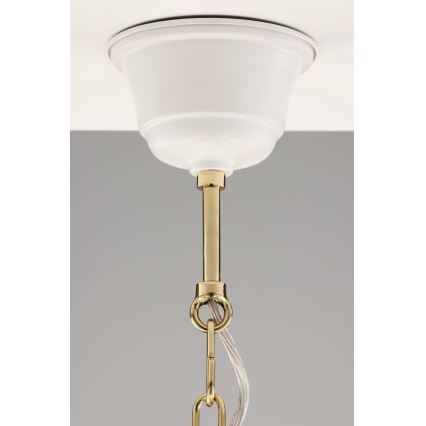Jupiter 2084 - SAMBA ljuskrona med kedja 5xE27/15W/230V vit/guld