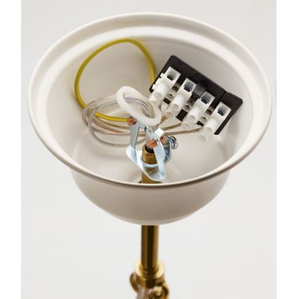 Jupiter 2084 - SAMBA ljuskrona med kedja 5xE27/15W/230V vit/guld