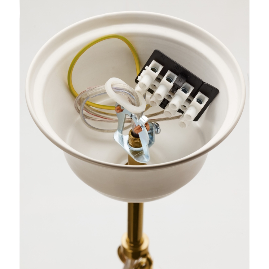 Jupiter 2084 - SAMBA ljuskrona med kedja 5xE27/15W/230V vit/guld