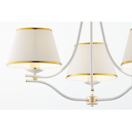 Jupiter 2085 - Ljuskrona med kedja SAMBA 3xE27/15W/230V vit/guld