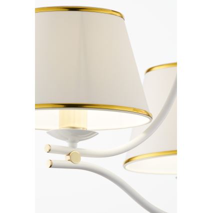 Jupiter 2085 - Ljuskrona med kedja SAMBA 3xE27/15W/230V vit/guld