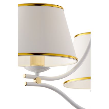 Jupiter 2085 - Ljuskrona med kedja SAMBA 3xE27/15W/230V vit/guld