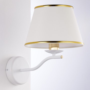 Jupiter 2086 - Vägglampa SAMBA 1xE27/15W/230V vit/guld