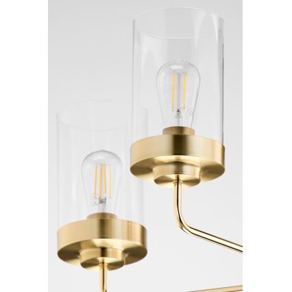 Jupiter 2088 - Ljuskrona på stång RAMIREZ 5xE27/15W/230V guld/svart