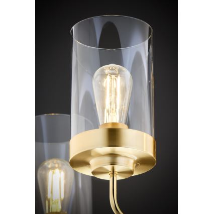 Jupiter 2088 - Ljuskrona på stång RAMIREZ 5xE27/15W/230V guld/svart
